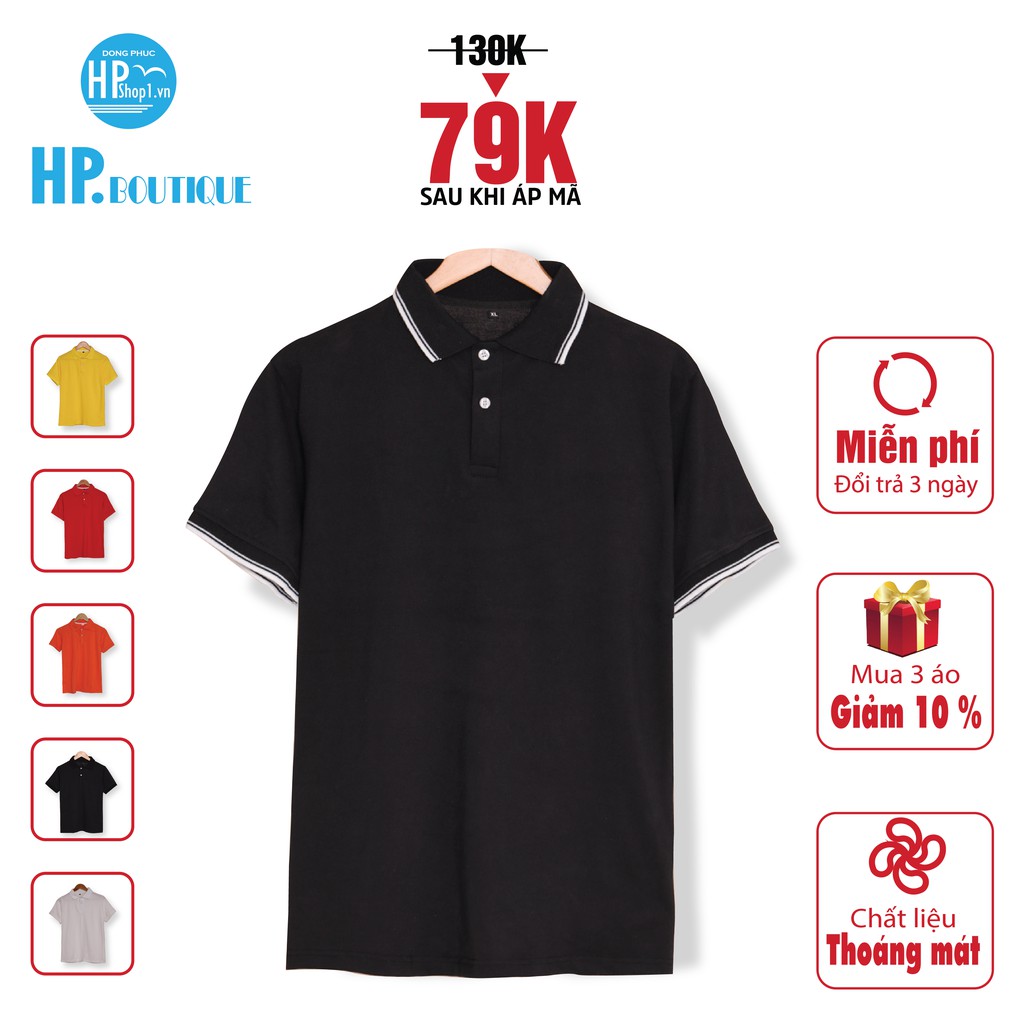 Áo Polo nam HP Boutique cổ bẻ vải cá sấu, áo thun bo viền chất liệu co giãn 4 chiều,form ôm trẻ trung thiết kế tinh tế