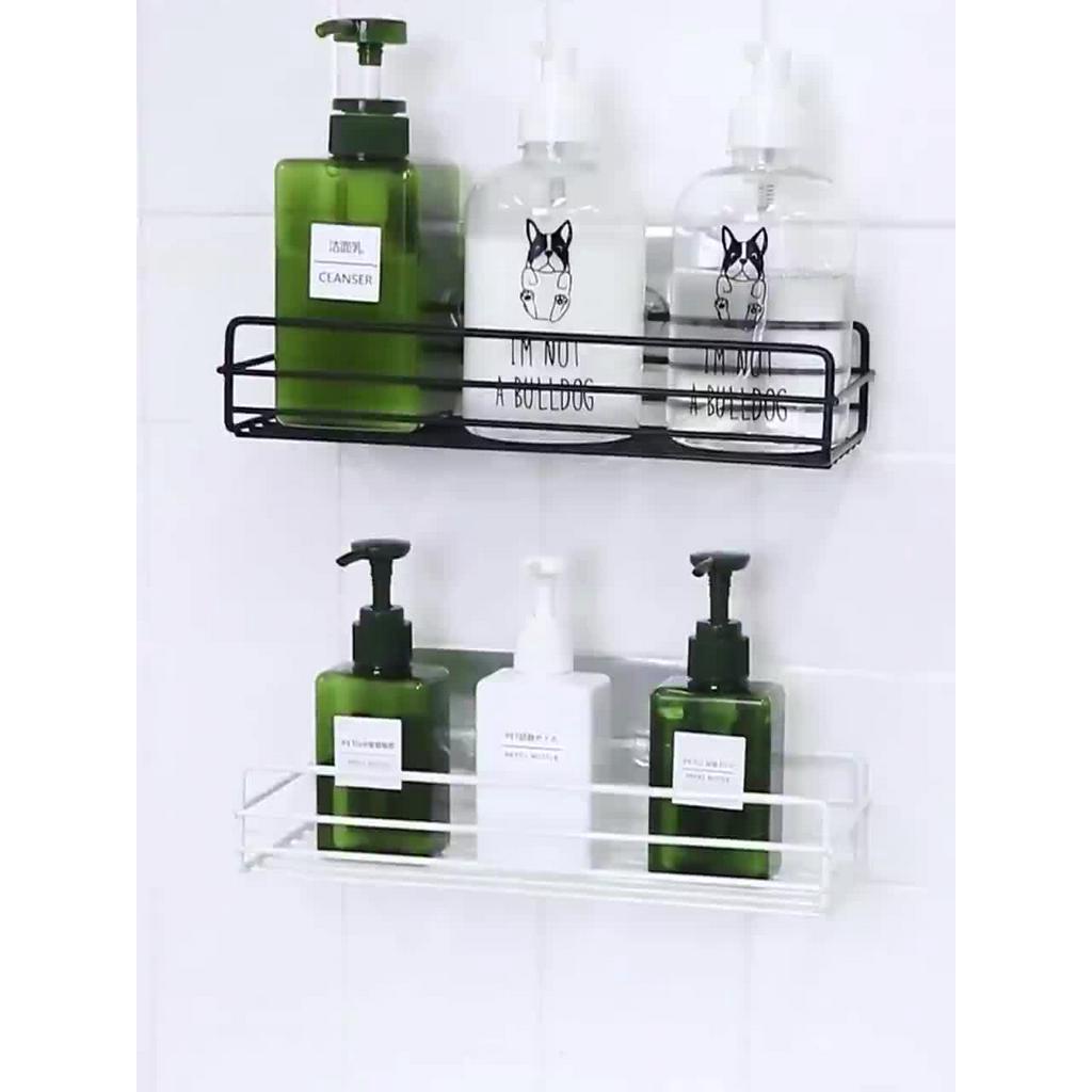 Kệ sắt chữ nhật đa năng để đồ nhà tắm, phòng bếp dán tường siêu chắc không khoan đục H | BigBuy360 - bigbuy360.vn