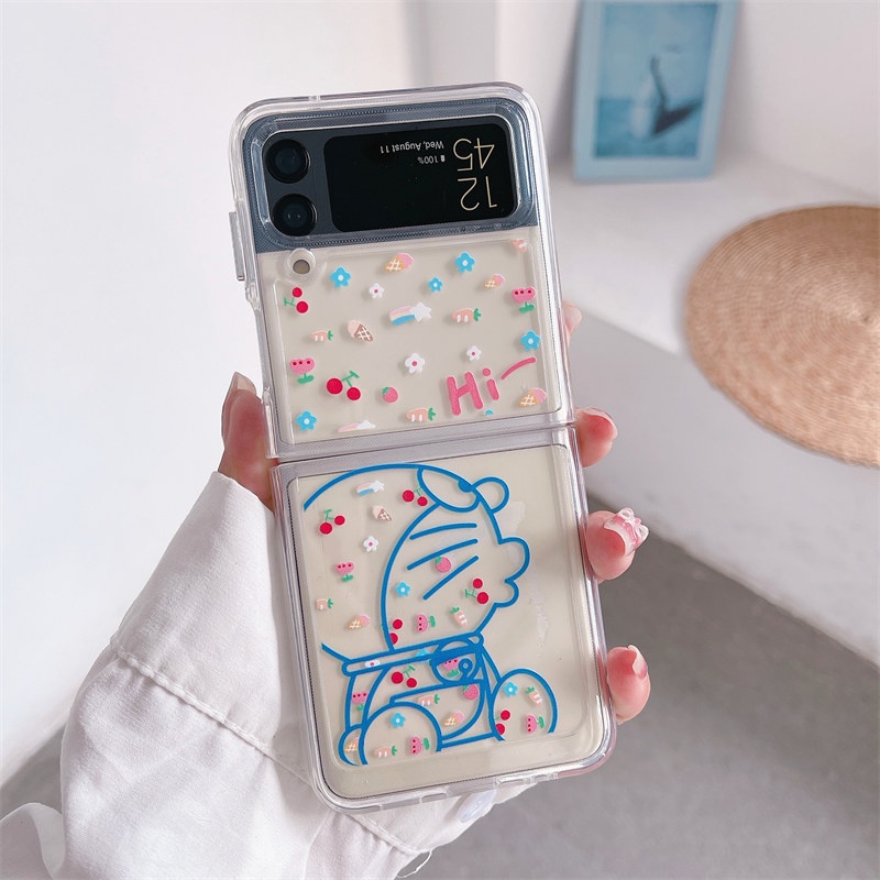 Ốp Lưng Điện Thoại Hình Hoạt Hình Doraemon Bằng PC Cứng Dành Cho Samsung Galaxy Z Flip 3 4 5G Z Flip3 Flip4 ZFlip3