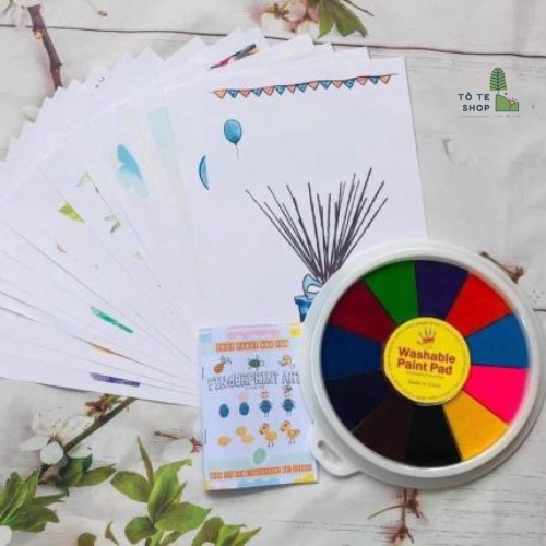 Đồ chơi màu vẽ ngón tay - Finger print sáng tạo bằng tay cho bé thỏa sức sáng tạo, Usborne Finger Print kèm sách vẽ