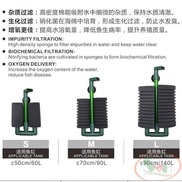 Lọc Bio Đôi Lớn Bông Tam Giác Atman Sponge Filter - L