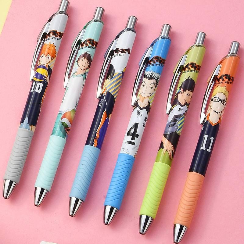 Bút Bi Mực Đen Ngòi 0.5mm Có Thể Thu Gọn Phong Cách Anime Haikyuu!! Gel Pen Novelty Pen Mechanical pen Hinata Shouyou Kageyama Tobio Tsukishima Kei Bokuto