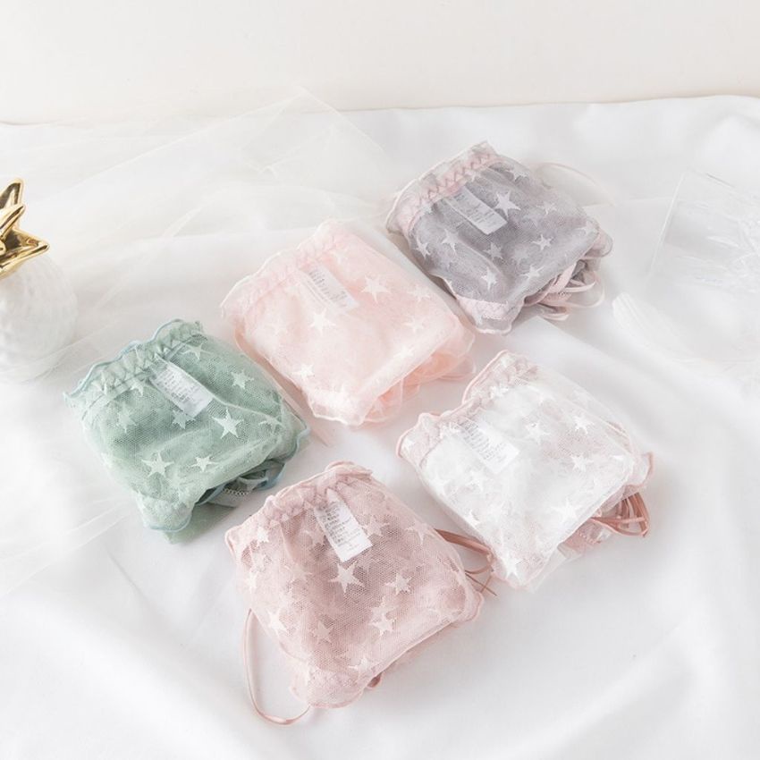 Quần lót ren nữ dễ thương ren xuyên đấy quần chất cotton kháng khuẩn L518