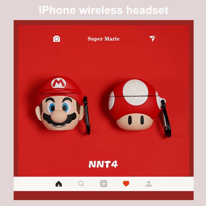 Sale 70% Vỏ bọc Airpods Super Mario CHO tai nghe đựng tai nghe không dây i11 i12, Mushroom Giá gốc 97,000 đ - 106B62-2