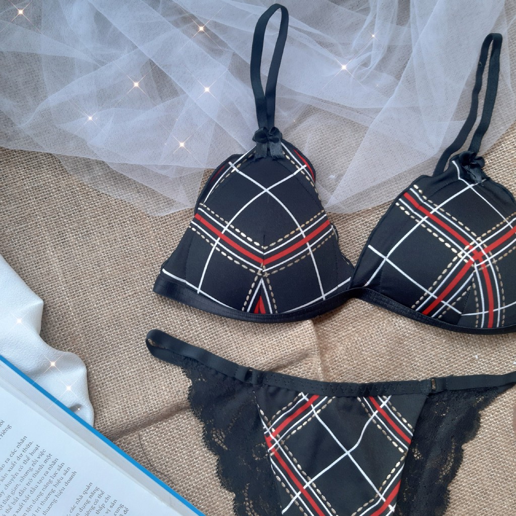 💞RẺ NHẤT SHOPPE 💞 BỘ BRA CARO ĐEN QUYẾN RŨ | BigBuy360 - bigbuy360.vn
