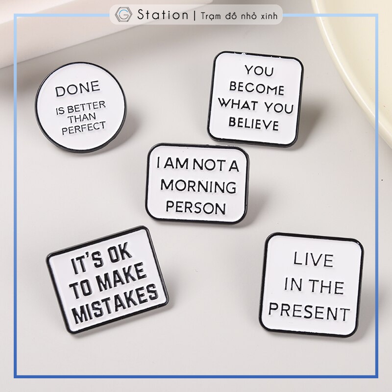 Pin cài áo huy hiệu chữ câu quotes hot meme Always Sleepy Club/ Always Tired Club/ Stay Home Club - GC413