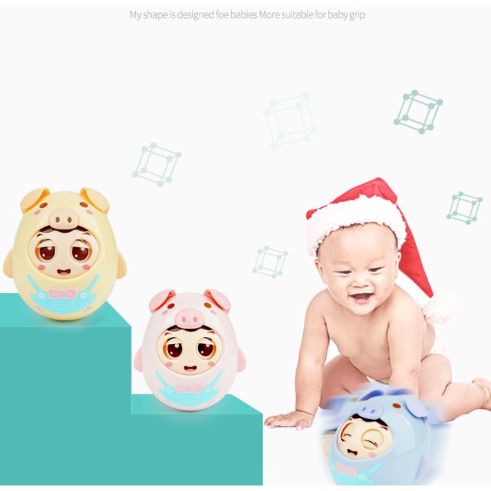 Lật đật đồ chơi ZHAN QI TOYS hình heo con mềm mại cho bé sơ sinh 6-12 tháng tuổi
