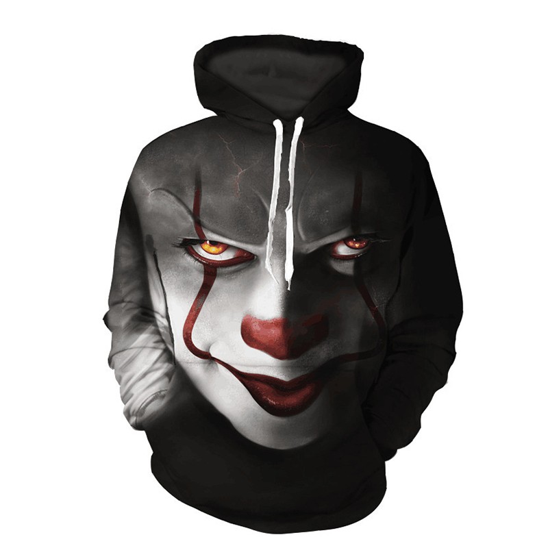 Áo len hoodie in hình nhân vật Chú hề Pennywise trong phim IT của Stephen King dùng cho dịp Halloween | BigBuy360 - bigbuy360.vn