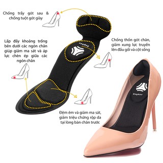 2 cặp miếng lót giày cao gót cho giày bị rộng, giúp giảm size cao cấp - ảnh sản phẩm 3
