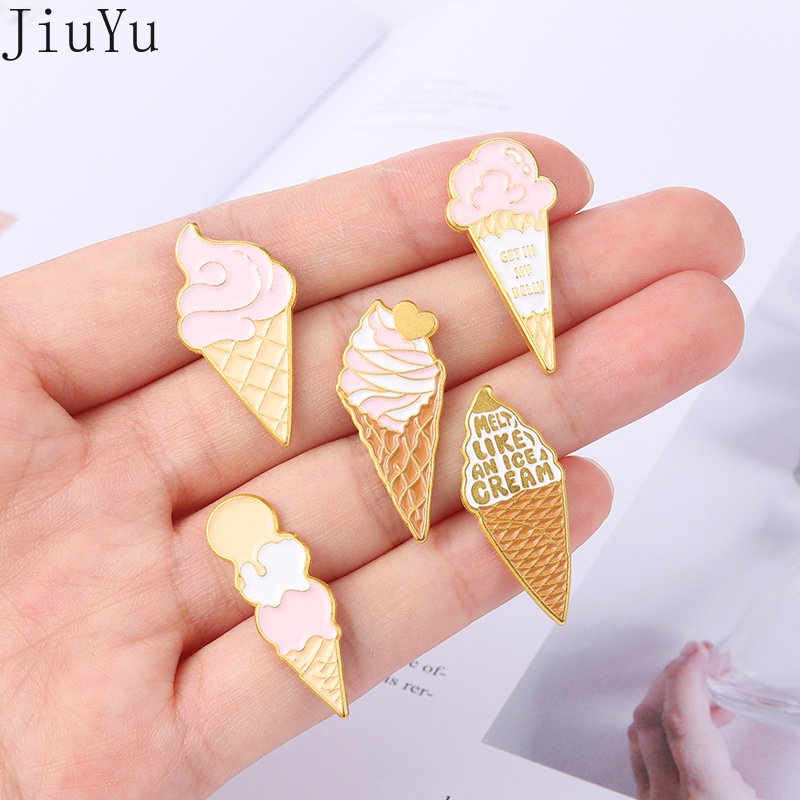 Ghim Cài Áo Hình Cây Kem / Mèo / Hành Tinh / Hành Tinh Dễ Thương