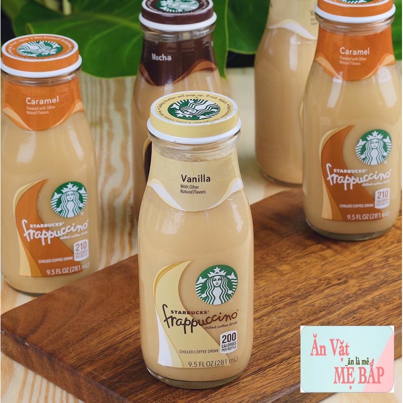 [Date 07/2021] Cafe Đóng Chai Starbuck Frappucino - Chai 283ml - 3 Vị Mocha, Vanilla, Caramel [Freeship +Hoàn Xu]