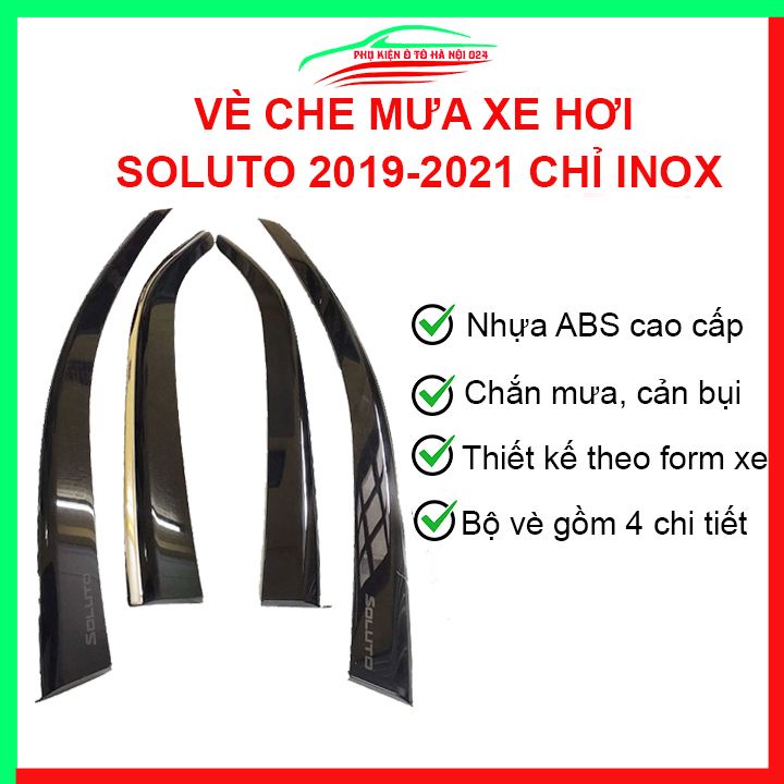 Vè che mưa ô tô Soluto 2019-2021 chỉ inox cao cấp