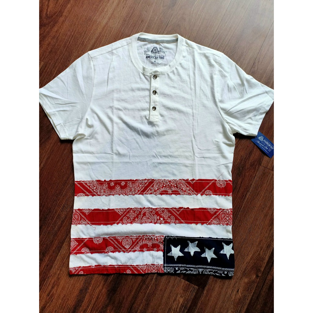 [M-78-85kg] Áo phông nam cổ cài khuy hàng hiệu American Rag