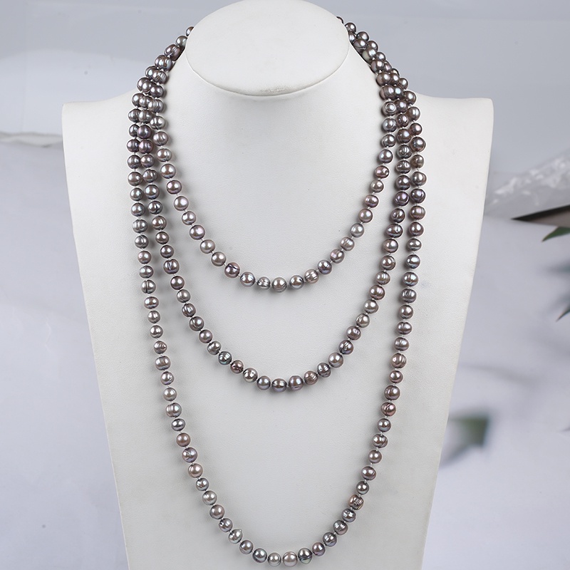 Vòng cổ Ngọc Trai Dài 160cm Dài 7-8mm Cho Nữ Giá Rẻ Nhà Máy