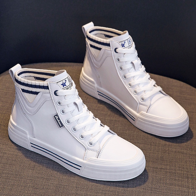 Giày ULZZANG Sneaker Nữ Giày Bata Cổ Cao Đế Bệt 3P