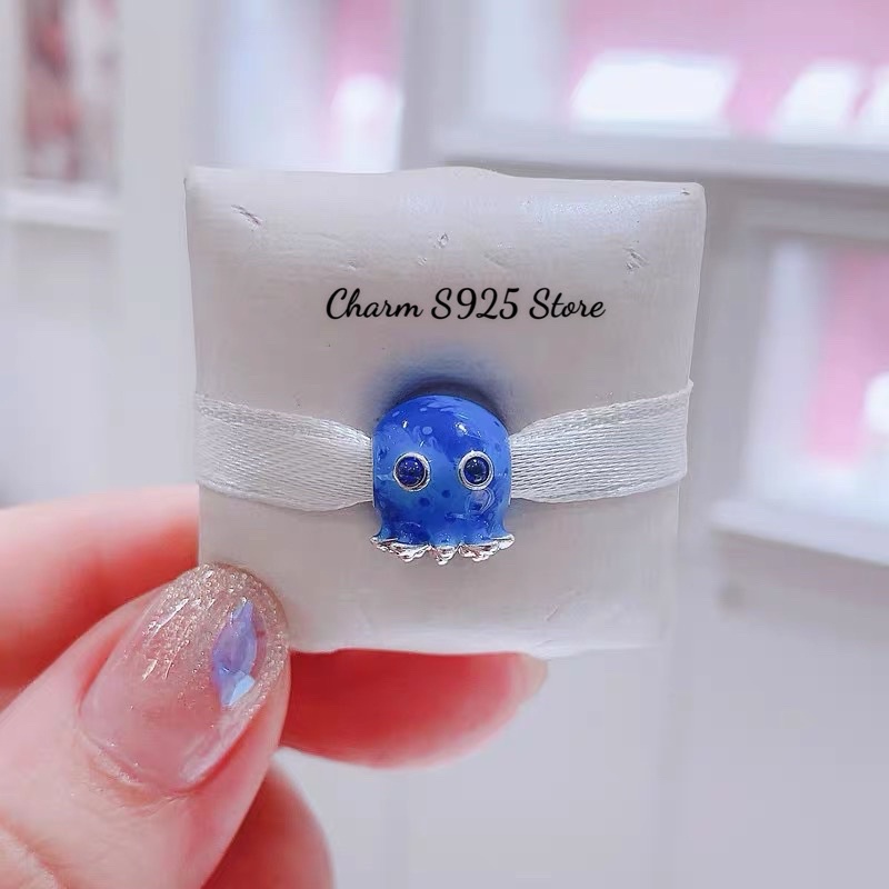 CHARM PAN ALE BẠCH TUỘC XANH BẠC S925 CAO CẤP