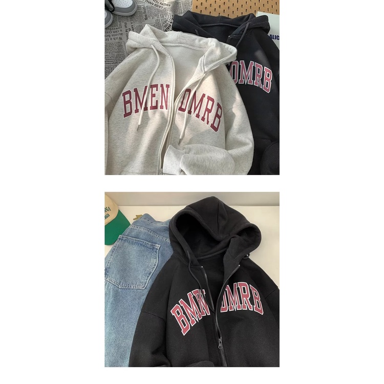 Áo khoác hoodie dáng rộng harajuku áo hoodie form rộng thời trang hàn quốc áo hoodie zip simple áo khoác from rộng