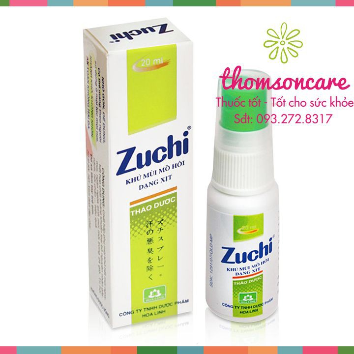 Zuchi khử mùi hôi nách từ thảo dược - xịt khử mùi cơ thể