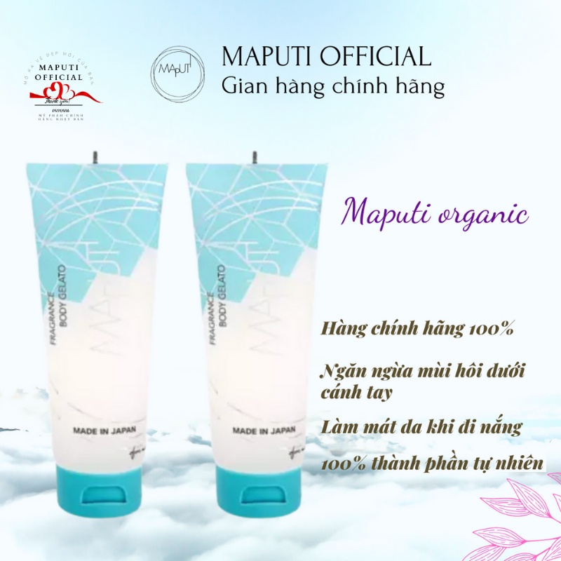 Kem lạnh giảm mùi hôi cơ thể, gel khử mùi Maputi Nhật Bản 120g