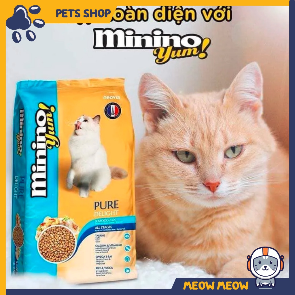 Hạt cho mèo MININO | Túi 1.5KG | Hạt Minino Yum - Thức ăn khô dinh dưỡng cho mèo.