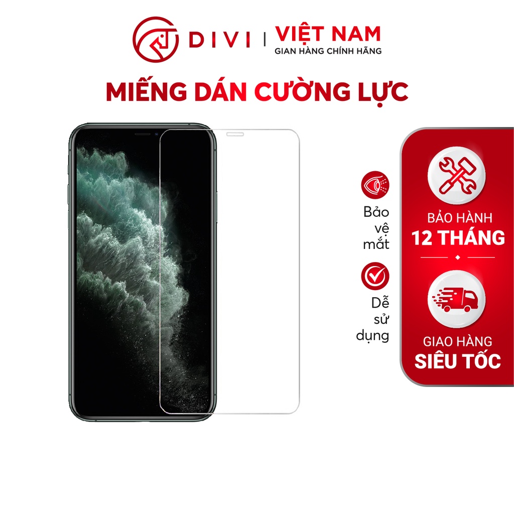 Miếng Dán Điện Thoại Bảo Vệ Màn Hình Điện Thoại iPhone 11 Pro Max DIVI P6372 Chống Trầy Chống Va Đập - Hàng Chính Hãng