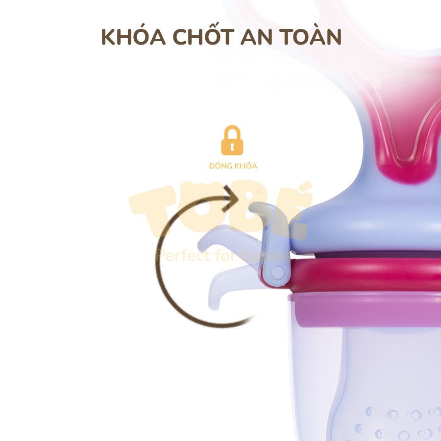 Túi nhai ăn dặm, chống hóc tobe chất liệu silicone cao cấp đa năng kèm 3 núm nhai siêu bền bỉ cho bé yêu 3102