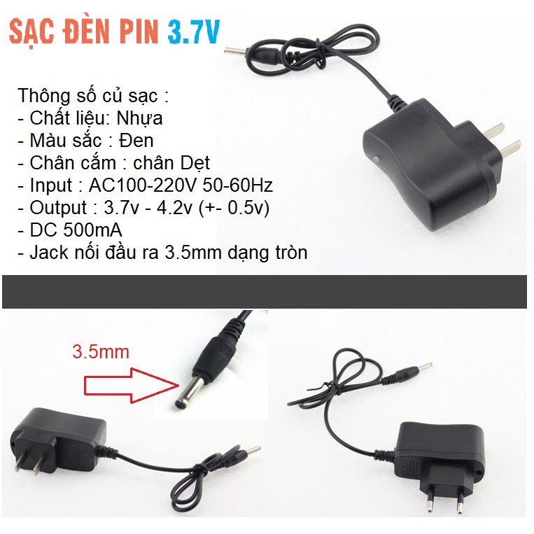 Củ sạc pin  3.7v 18650 chân cắm 3.5mm