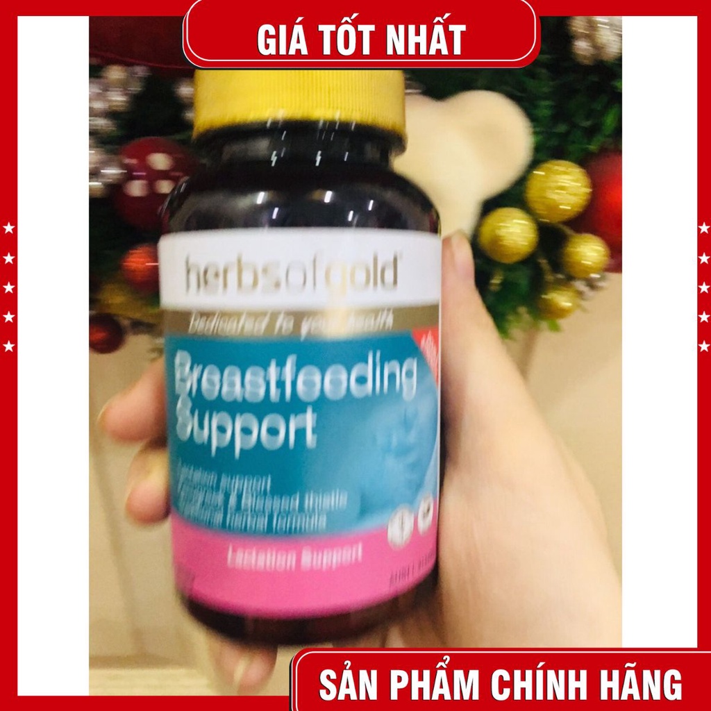 Lợi sữa và kích sữa cỏ cà ri Herbs of Gold Breastfeeding Support cho mẹ sau sinh 60 viên Úc