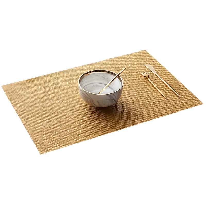 Rectangular woven placemat Western Europe PVC placemat Teslin faux linen thick insulation pad