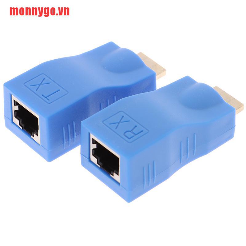 Bộ 2 Đầu Nối Dài 1080p Hdmi Sang Rj45 Cat 6 Mạng Lan Ethernet A