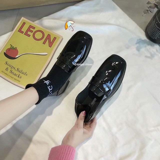 (Sẵn Đen 35 37, Nâu 37 39 40)✨Giày oxford nữ da PU đầu vuông phong cách vintage lolita - CUA STORE