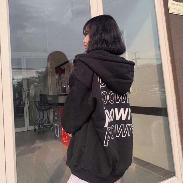 Áo khoác hoodie nỉ bông dưới 60kg - powr 4 màu Daski phong cách nelly ulzzang | BigBuy360 - bigbuy360.vn