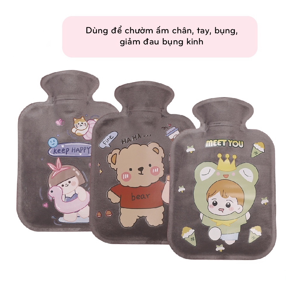 Chai Nước Nóng Vải Nhung Mềm Mại Giúp Giảm Đau Kinh Nguyệt Và Làm Ấm Hơn YR CEP