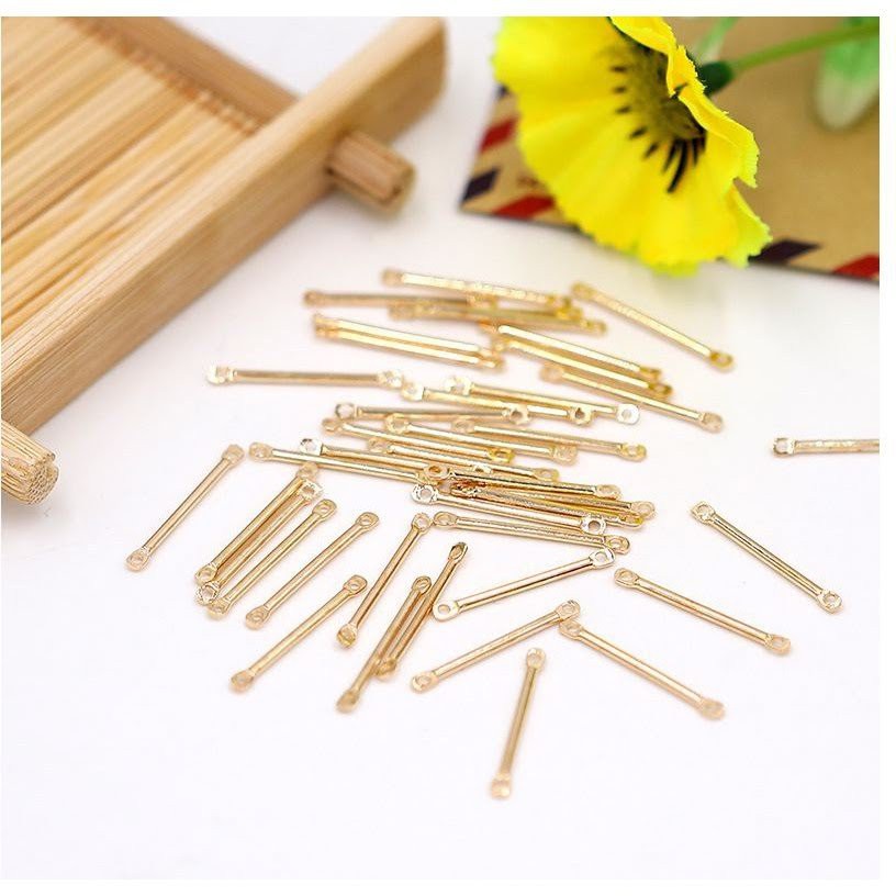 20 QUE NỐI tròn 2 LỖ 2 ĐẦU đủ size 2-3-3.5-4-5cm -NGUYÊN LIỆU LÀM HOA TAI/ KHUYÊN TAI/ BÔNG TAI