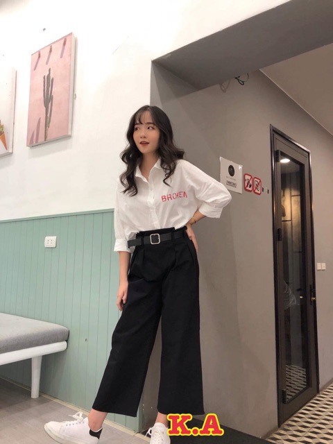 Quần ống xuông chất kaki dù | BigBuy360 - bigbuy360.vn