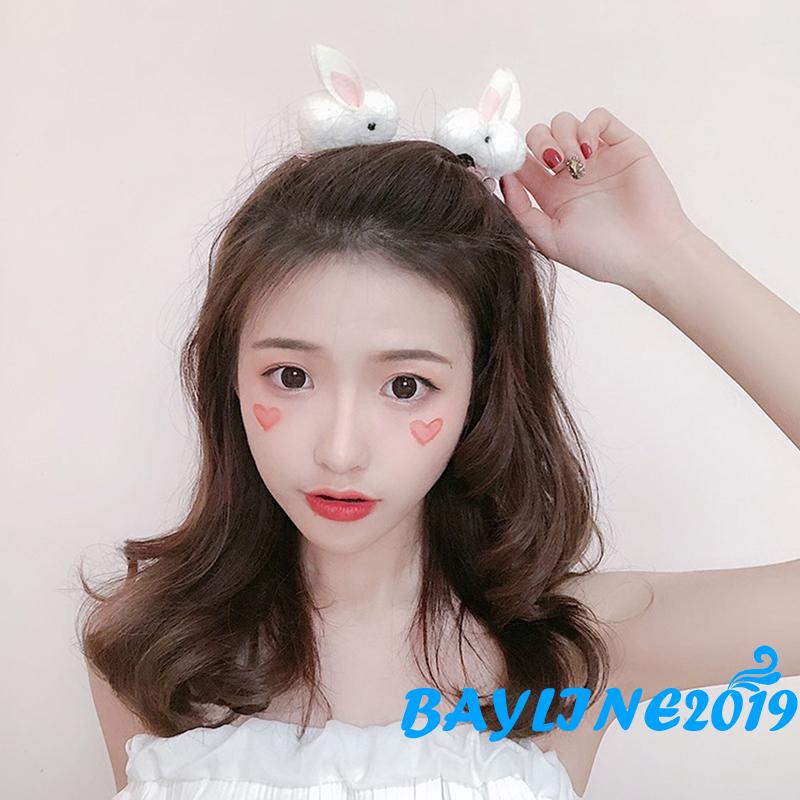 Kẹp tóc hình thỏ hoạt hình bằng lông nhung dễ thương cho bé gái