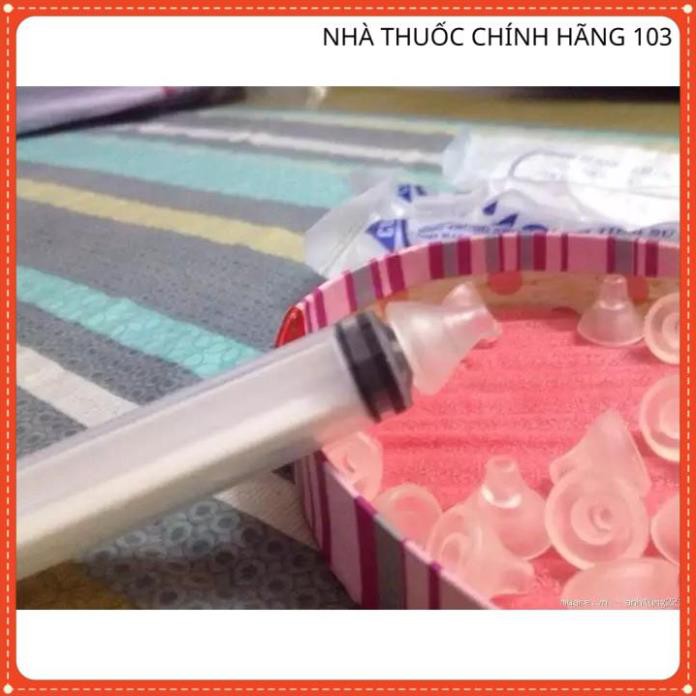 Combo 5 núm silicone rửa mũi cho bé và xylanh giúp thông mũi và làm sạch dịch nhầy mũi