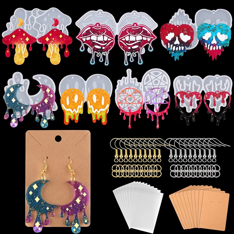 Sa Set 117 Khuôn Làm Bông Tai Bằng Resin Epoxy Độc Đáo DIY