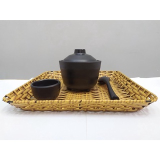 Dĩa vuông nhựa mây đan đựng ly tách, đựng vật dụng gia đình - Mây Tre Trà My