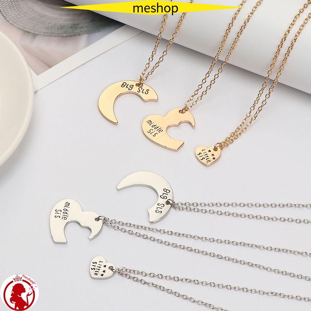 Me Set 3 Vòng Cổ Ghép Hình Chị Em Gái Lớn Chị Em Nhiều Màu Làm Quà Tặng Bạn Thân Thời Trang Sis Little Sis