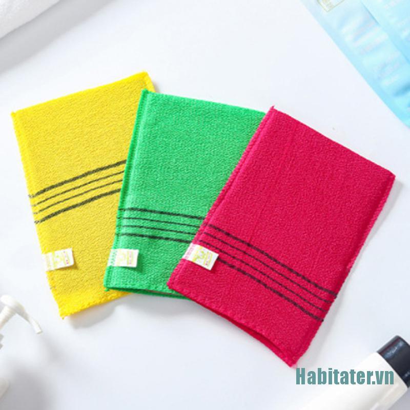 【Habitater】Double-sided Towel Exfoliating Bath Washcloth Body Scrub Shower Towel Portable