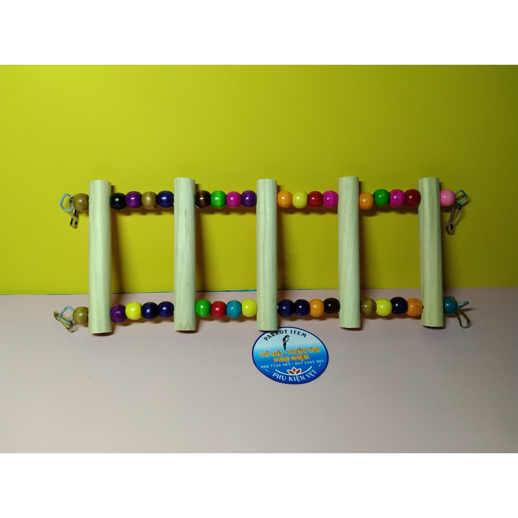 CẦU THANG GỖ NHIỀU MÀU SẮC CHO CHIM, VẸT, YẾN PHỤNG