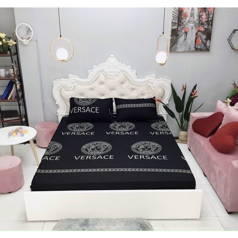 Bộ Ga Giường, Drap Giường Cotton Đũi  3 Món ga chun đủ kích thước 1m6, 1m8, 2m2 kèm 2 vỏ gối 50x70 - ảnh thật