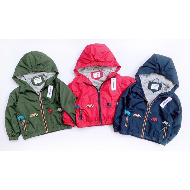[DƯ XỊN] ÁO KHOÁC GIÓ NHẸ OLD NAVY HOẠ TIẾT OTO BÉ TRAI THU ĐÔNG