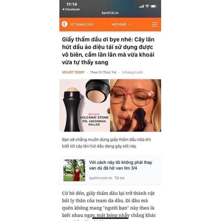 Thanh lăn hút dầu, bã nhờn làm từ đá núi lửa, thấm hút dầu thừa trên da mặt Revlon Oil