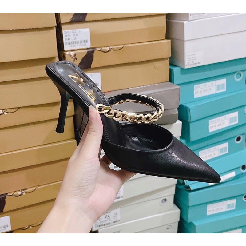 Guốc dây xích zá ra xuất dư full box cao 7,5cm
