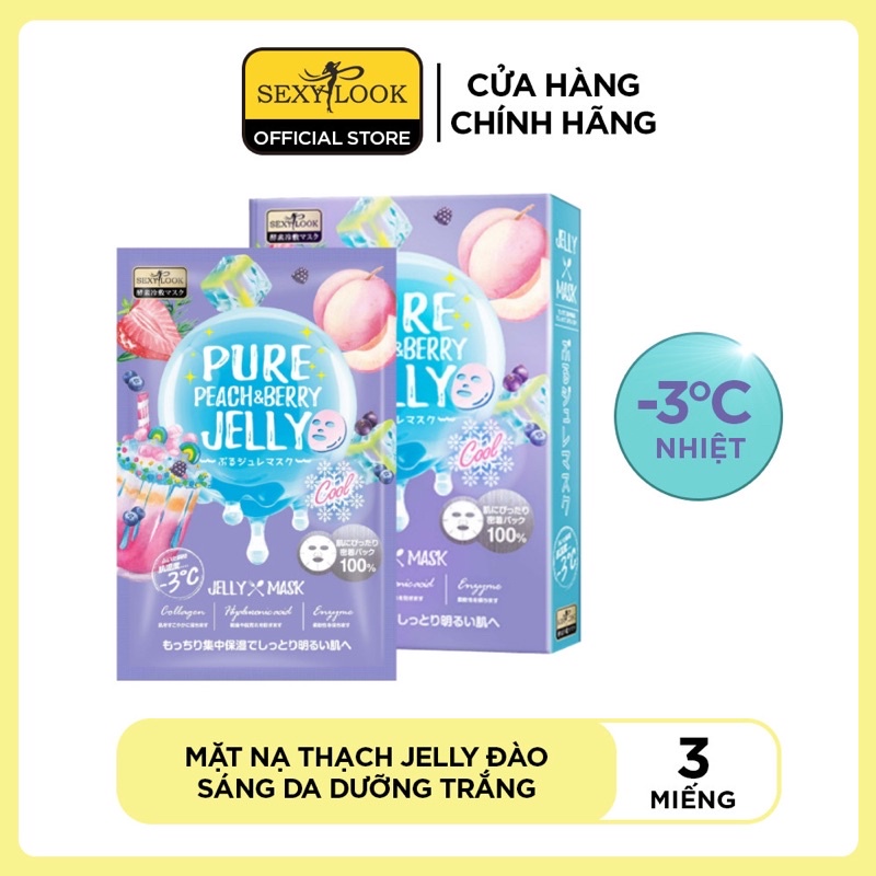 Mặt Nạ Thạch Jelly Đào SEXYLOOK Sáng Da Dưỡng Trắng (Hộp 3 Miếng x 38ml)