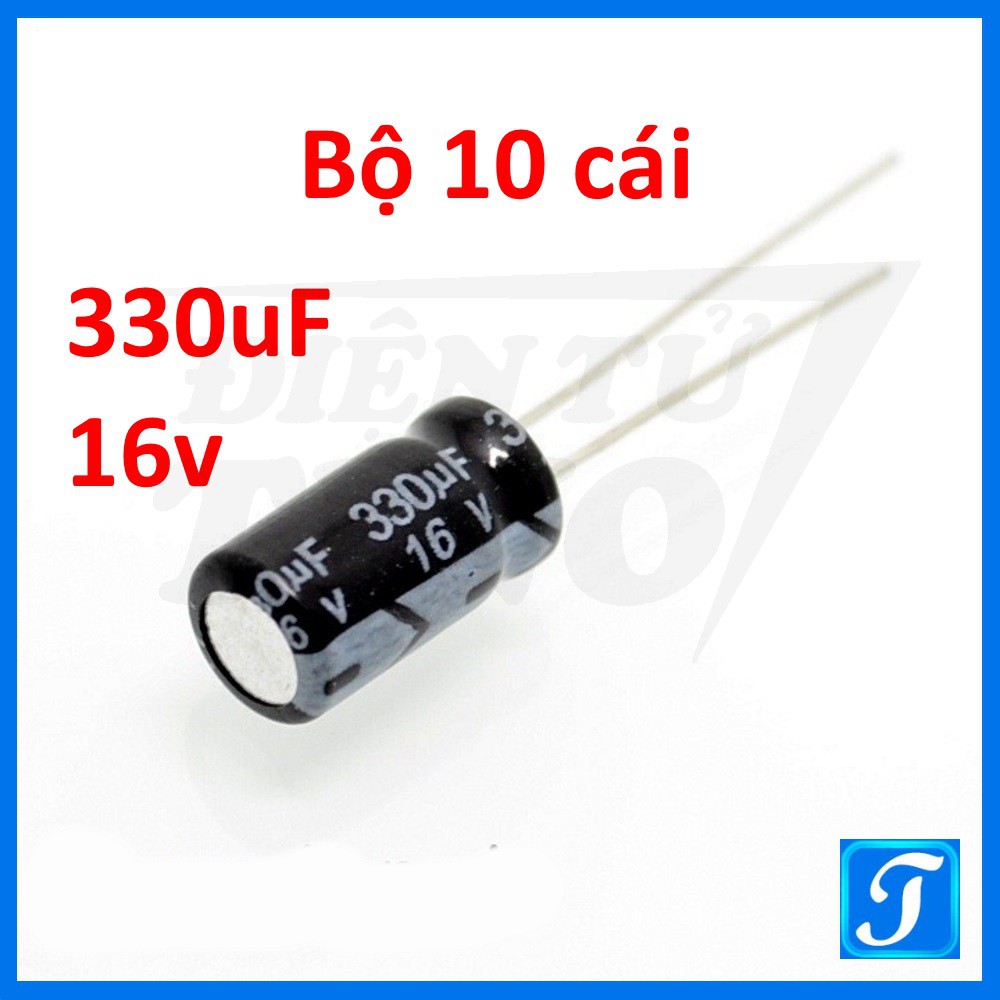 [Combo 10 cái] Tụ Hóa Tụ Phân Cực 330uF 16V 6.3x12mm Xuyên Lỗ