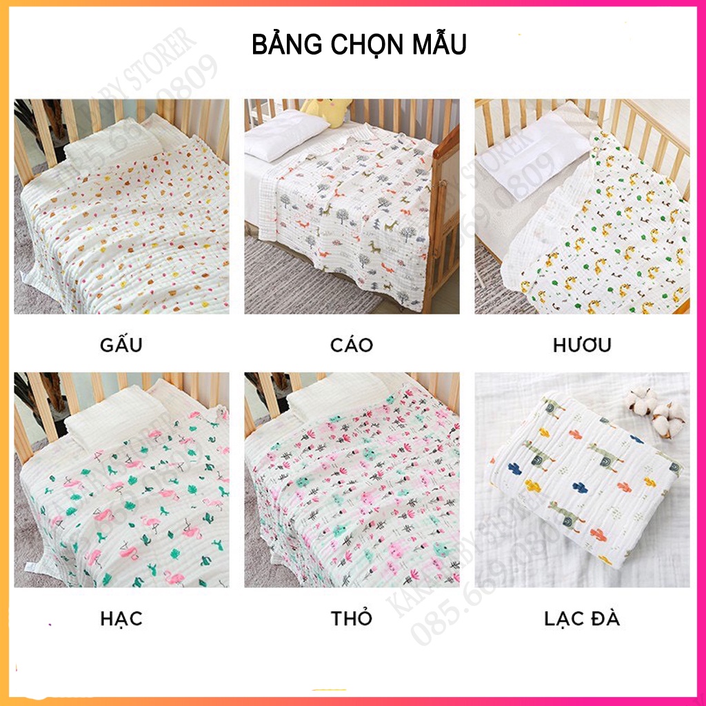 Khăn tắm xô nhăn 6 lớp cho bé, khăn xô đa năng 100% cotton, hàng xuất Nhật, mềm mịn êm ái, thấm hút tốt dễ giặt