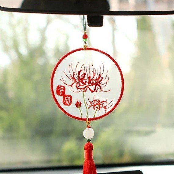 Thêu Handmade/Phụ Kiện/Bộ phụ kiện tự thêu làm móc gắn dây cổ điển hình cỏ/ lá dành cho nữ